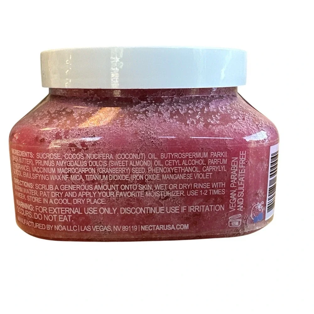 Nectar Bath Treats Fruit Smoothie Sugar‎ Body Scrub Coconut Oil Almond Oil 8 oz